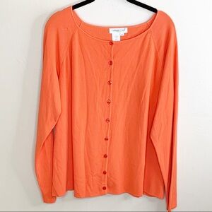 Coldwater Creek Orange Button-Up Cardigan Sweater